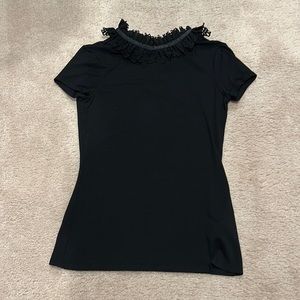 Ted Baker black high neck short sleeve shirt